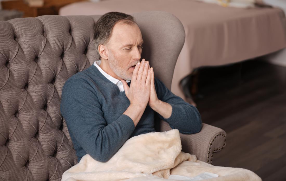 man with cough