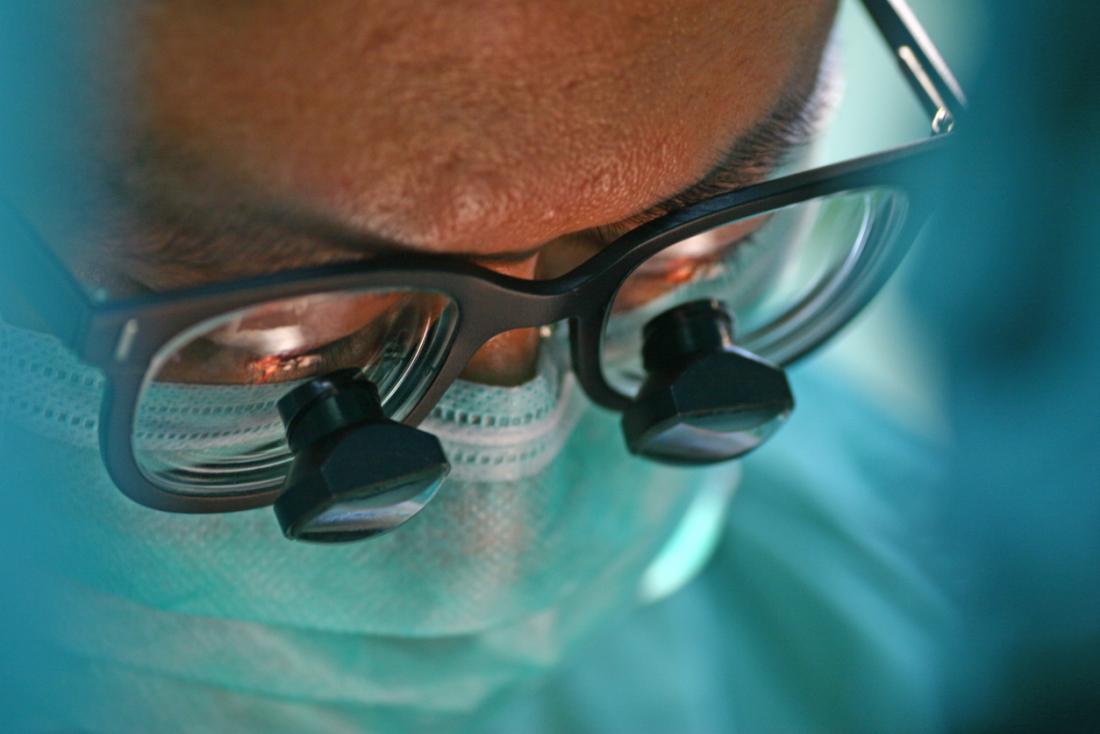close up of a surgeons face