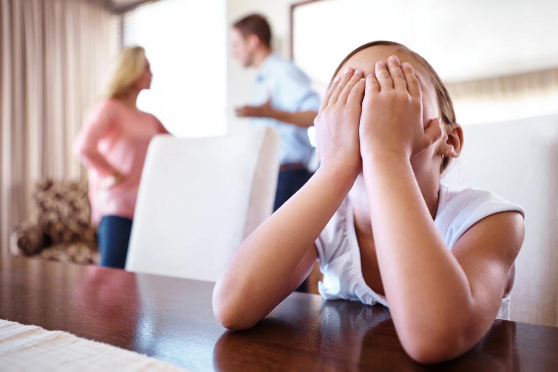 Parents arguing causing distress to child.