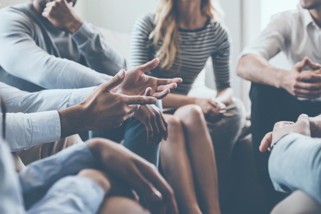 group of people at support meeting