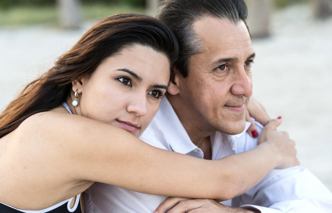a woman cuddling her partner