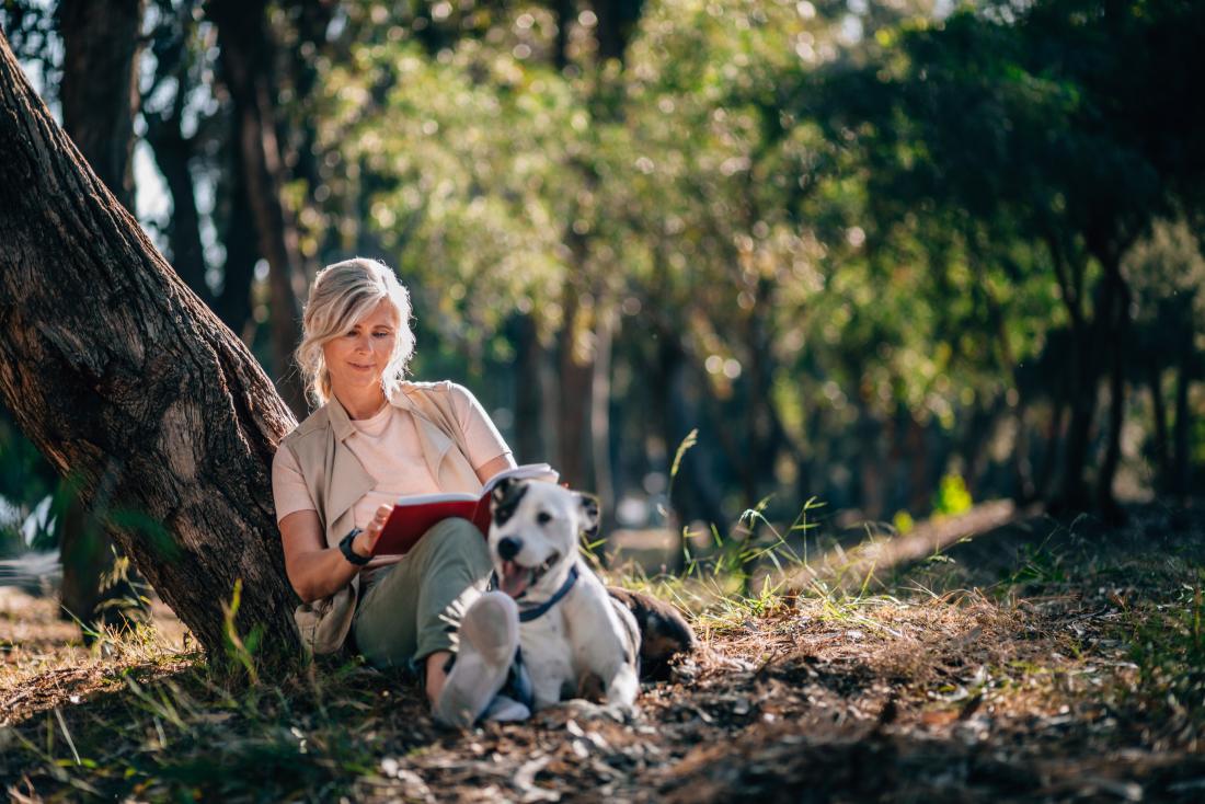 woman out in the forest