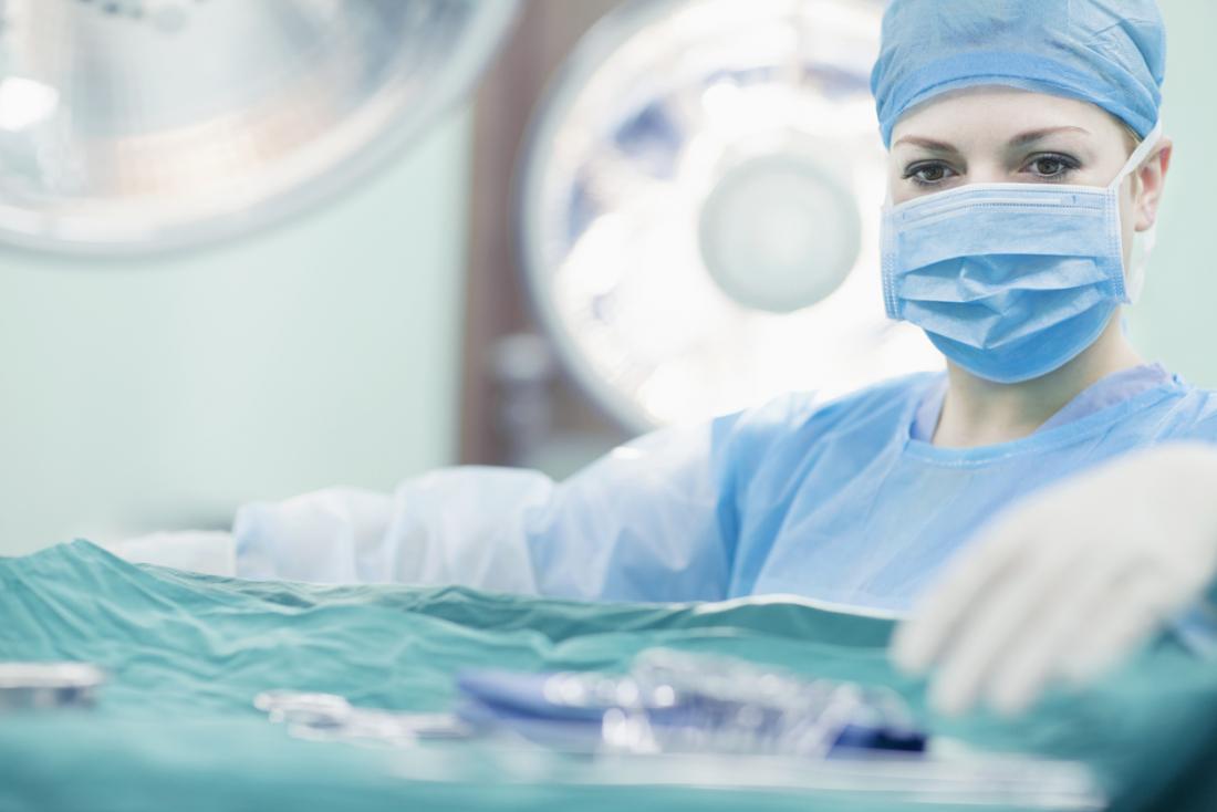 Female surgeon in operating theater.