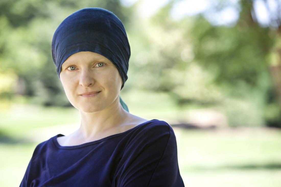 Cancer patient with headband.