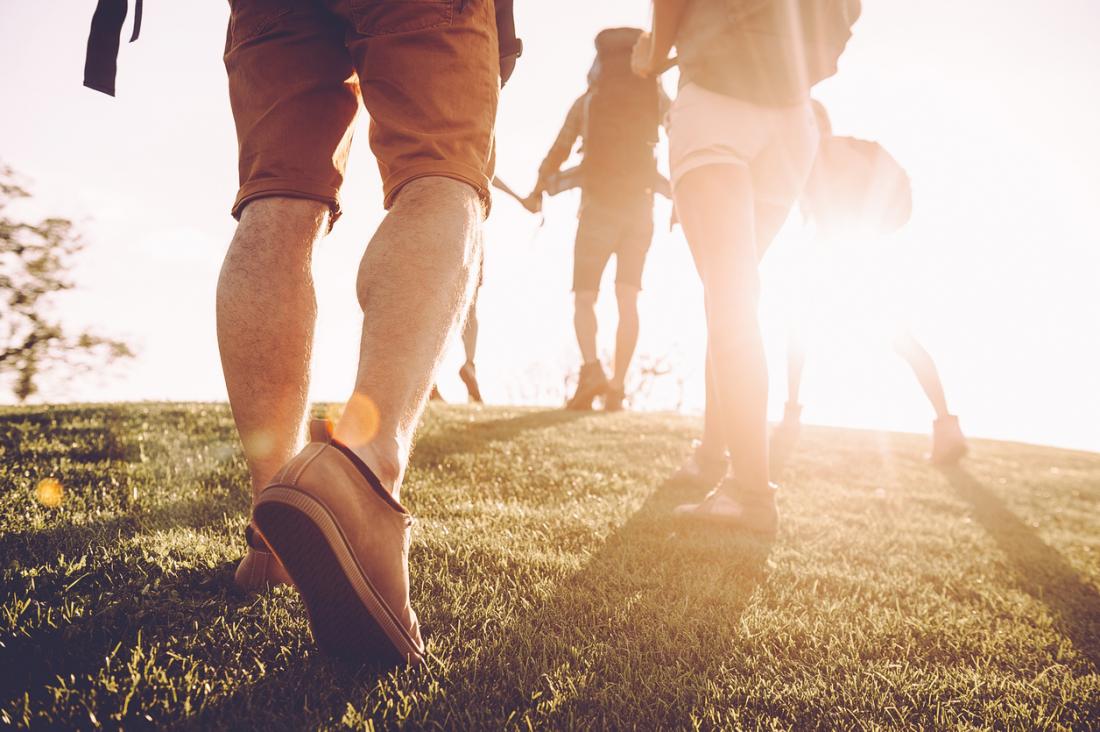 two people walking