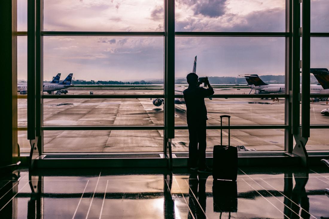 man waiting at the airport