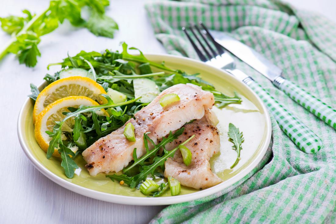 fish and salad