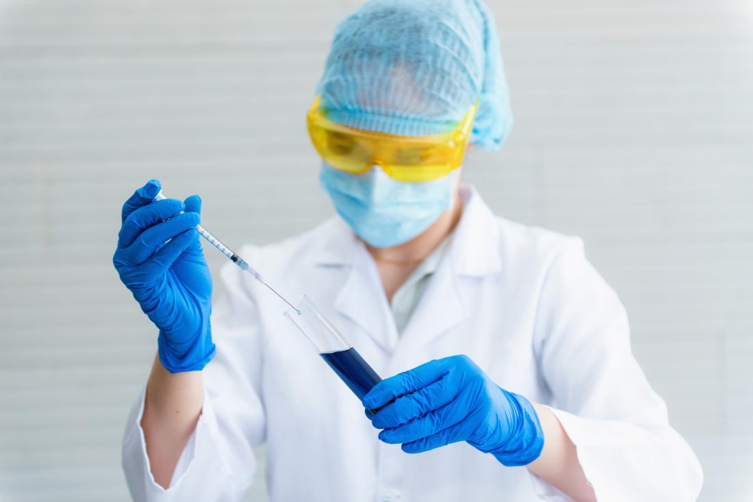 Cancer scientist working in a laboratory