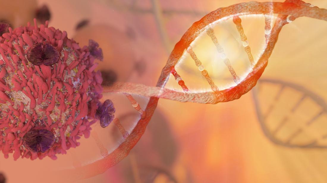 cancer cell and dna strand