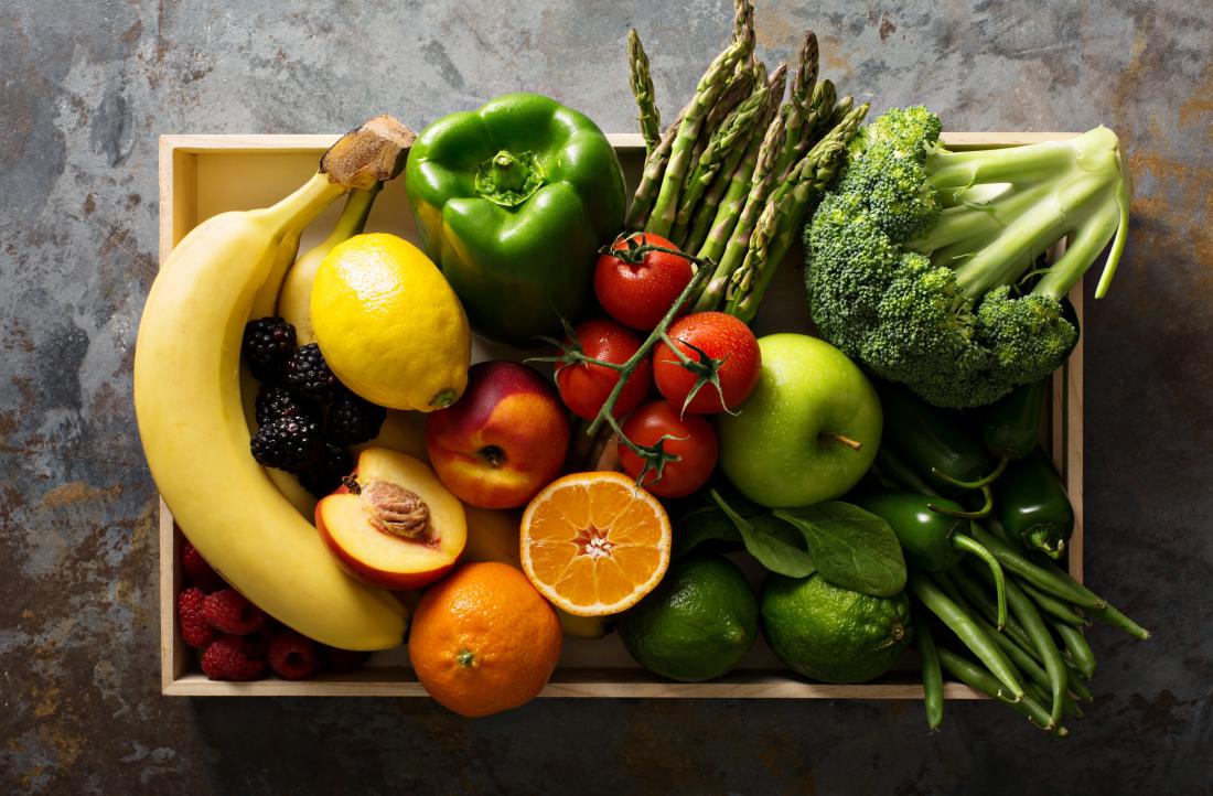 box of fruits and vegetables