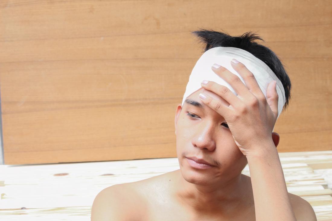 man with head injury