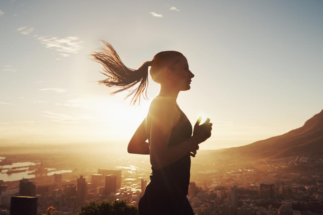 woman running in the sun