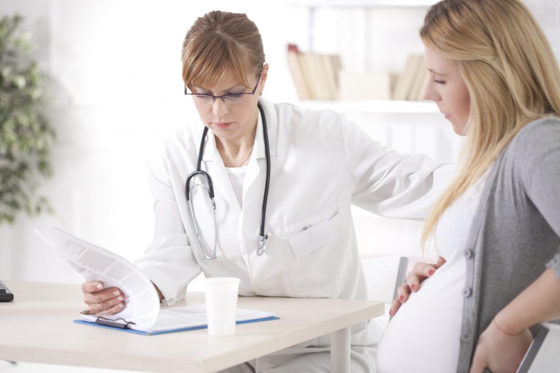pregnant woman at doctors surgery