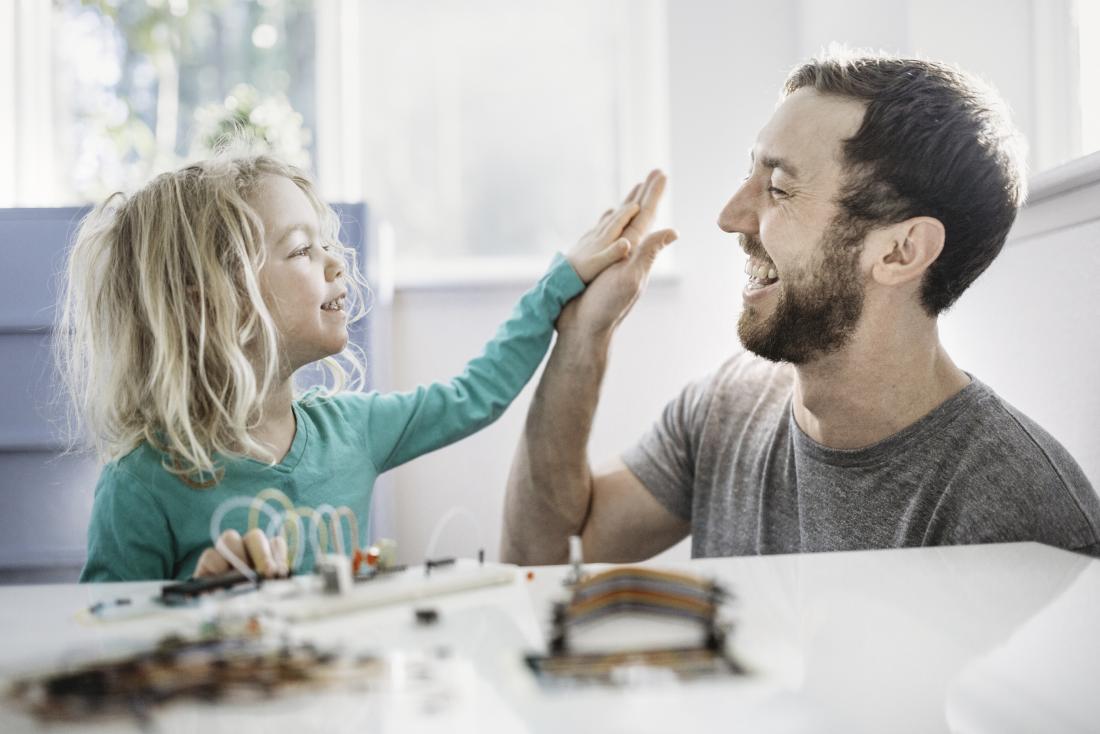 young girl with her dad