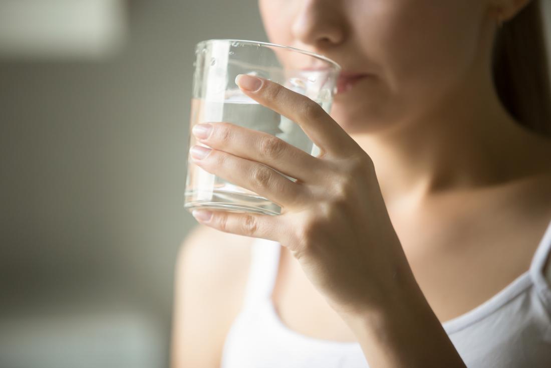Drinking plenty of water may help to treat bloating