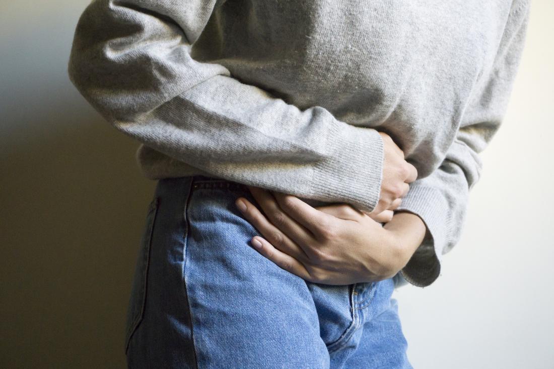 woman with stomach pain