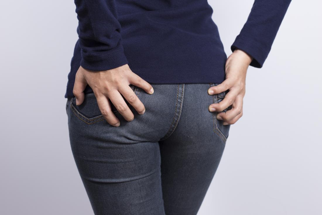 Girl farting in jeans