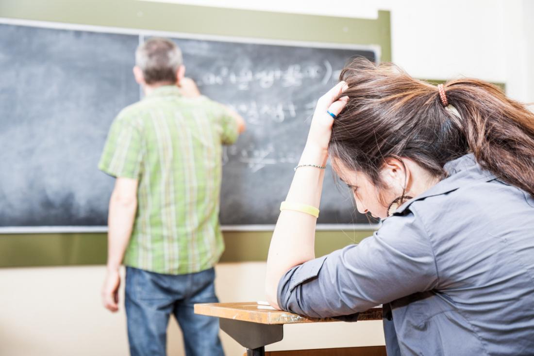 student struggling to focus in class