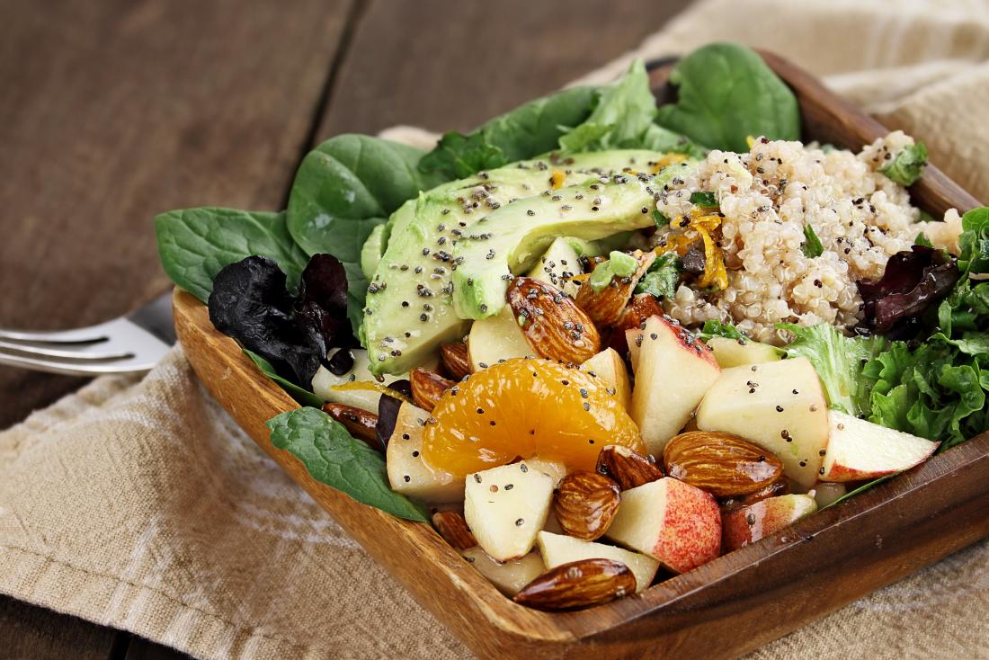 vegetable fruit and nut salad