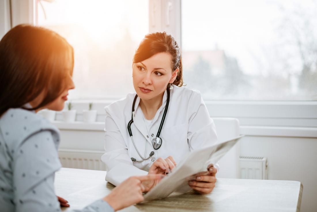 female gp in consultation with her patient