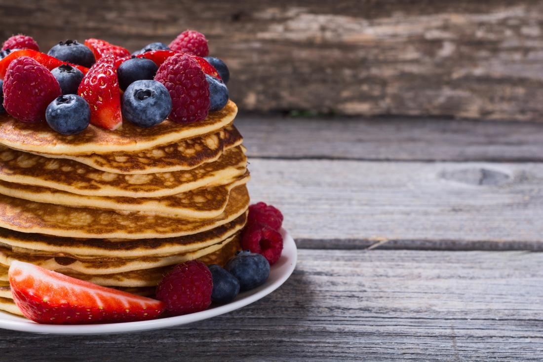 american pancakes and berries