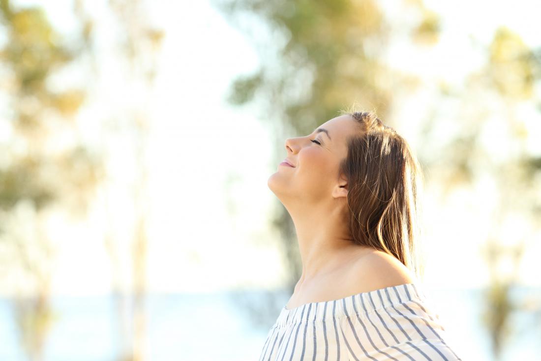 woman looking happy