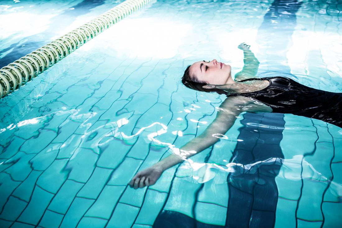 woman swimming in a pool