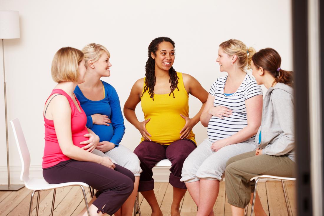 group of pregnant women