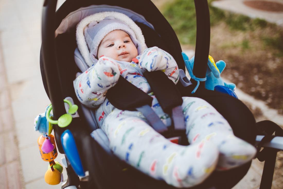 baby in pushchair