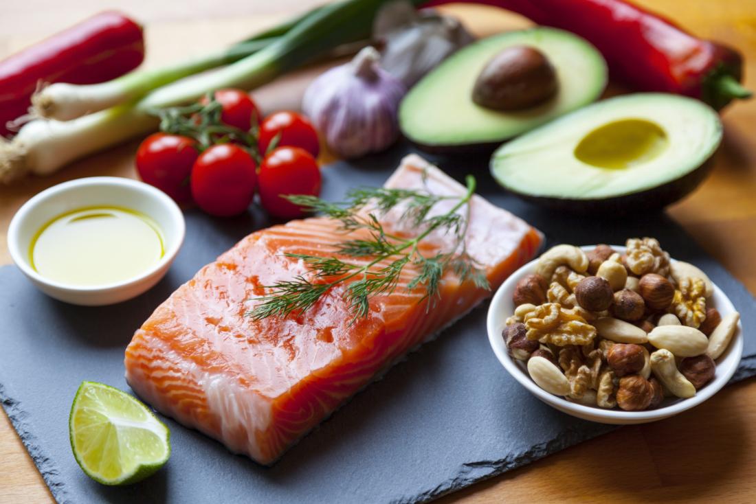 salmon avocado and nuts