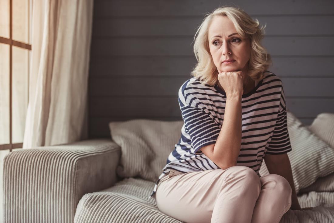Anxious senior lady