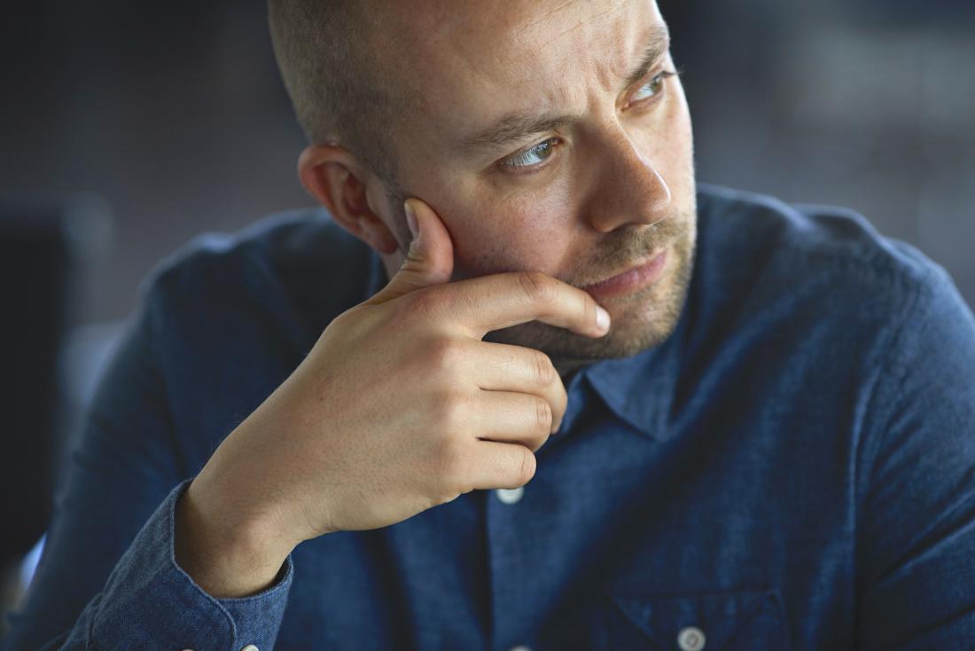 Man looking thoughtful.
