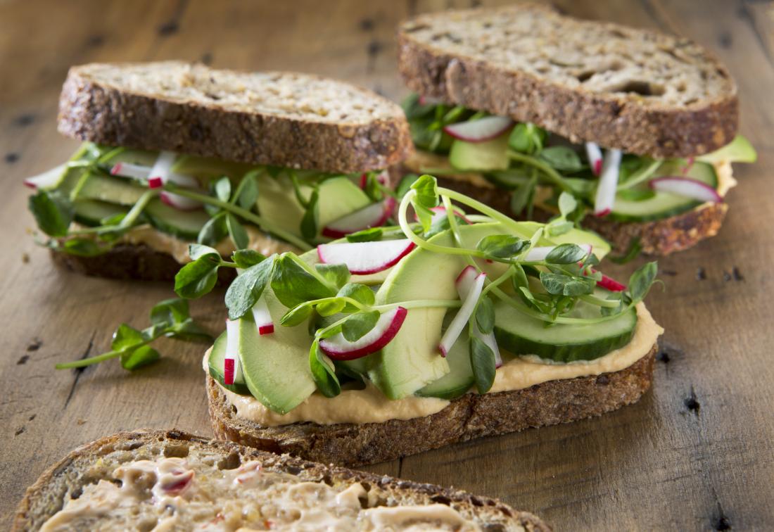 Avocado hummus sandwich