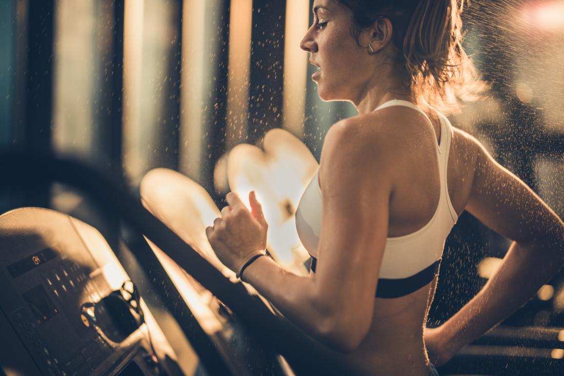 sweaty woman at the gym