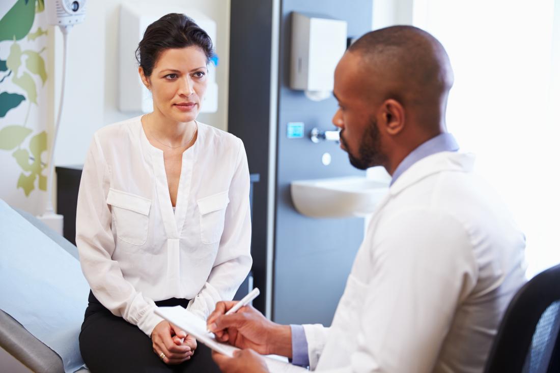 Woman in doctors office