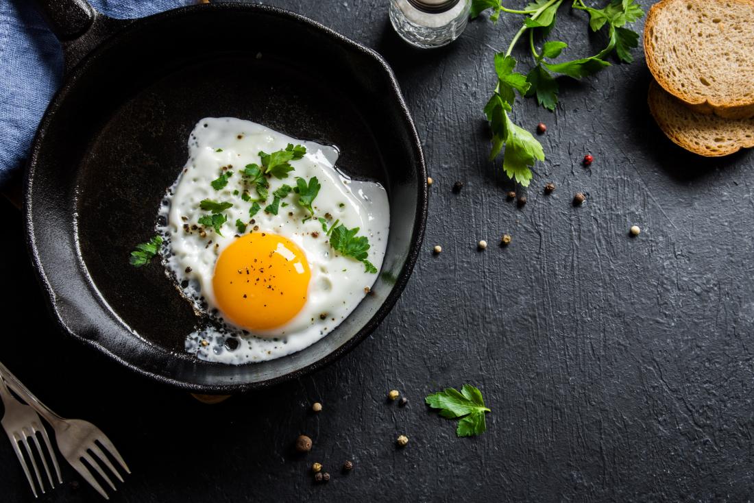 Egg frying in a pan