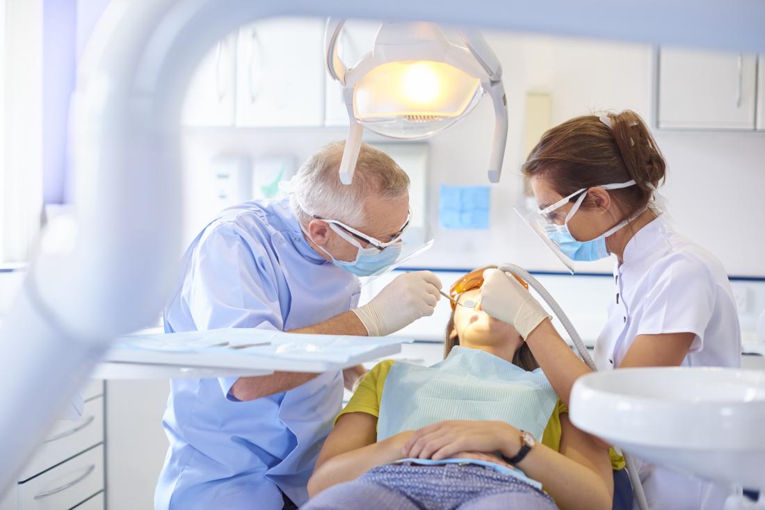 woman having dental treatment