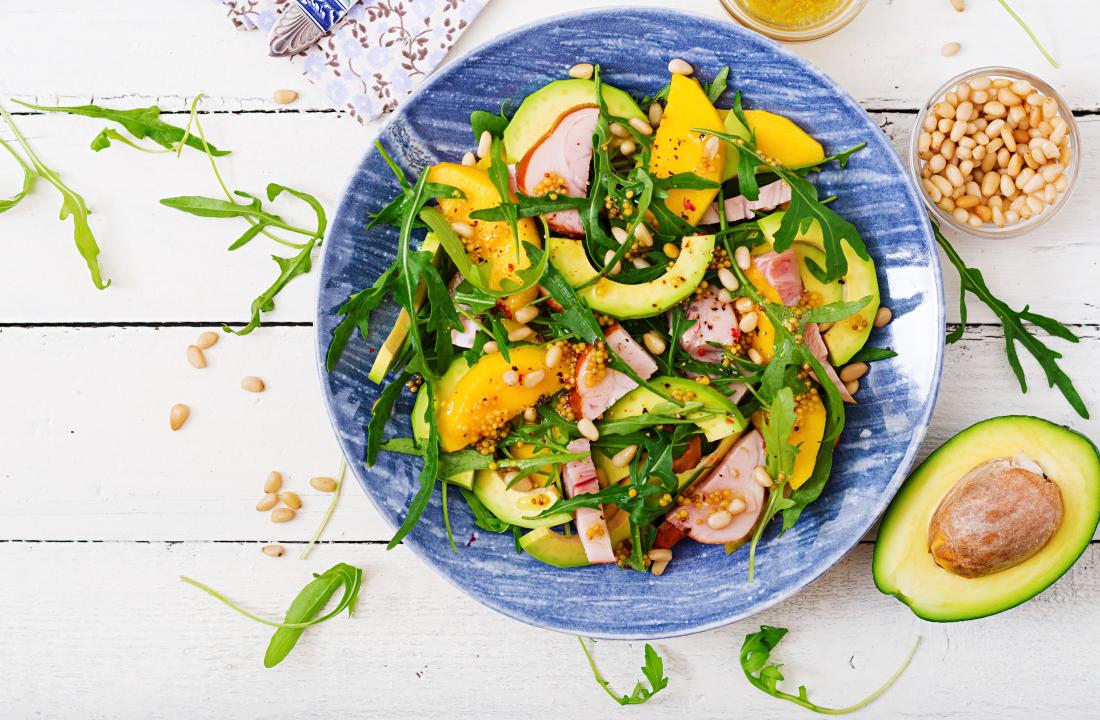 Avocado salad with pine nuts
