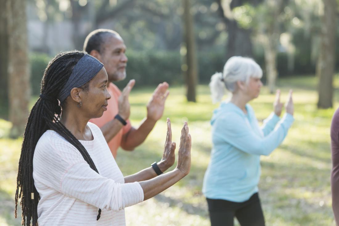 Tai chi class outdoors