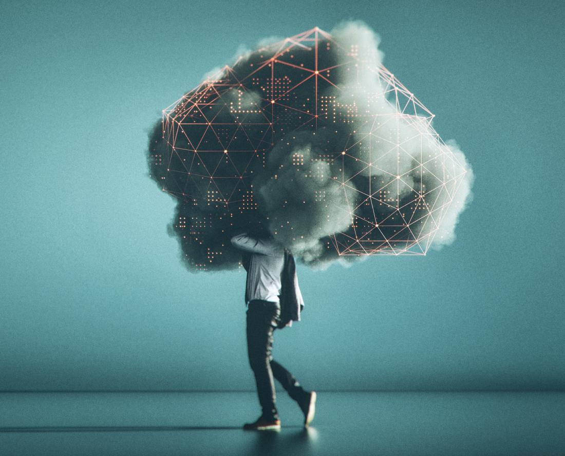 Man in exposome cloud