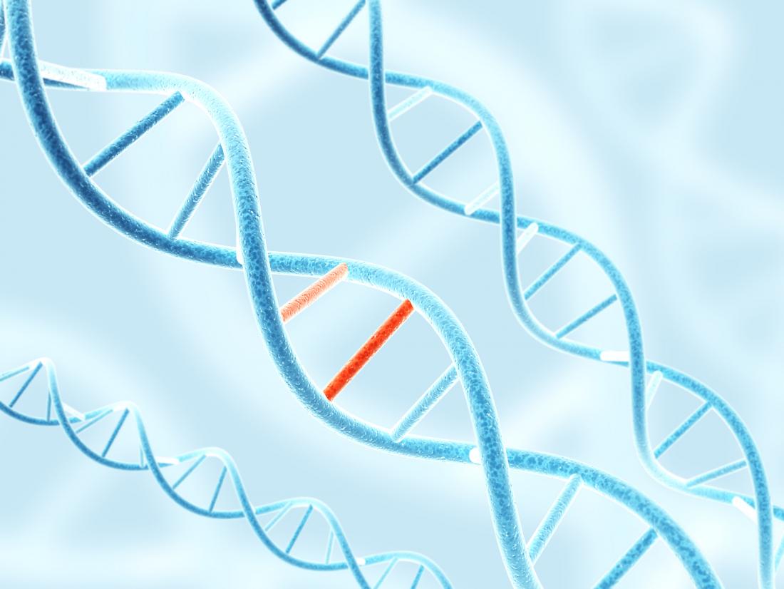 dna structure with red patch