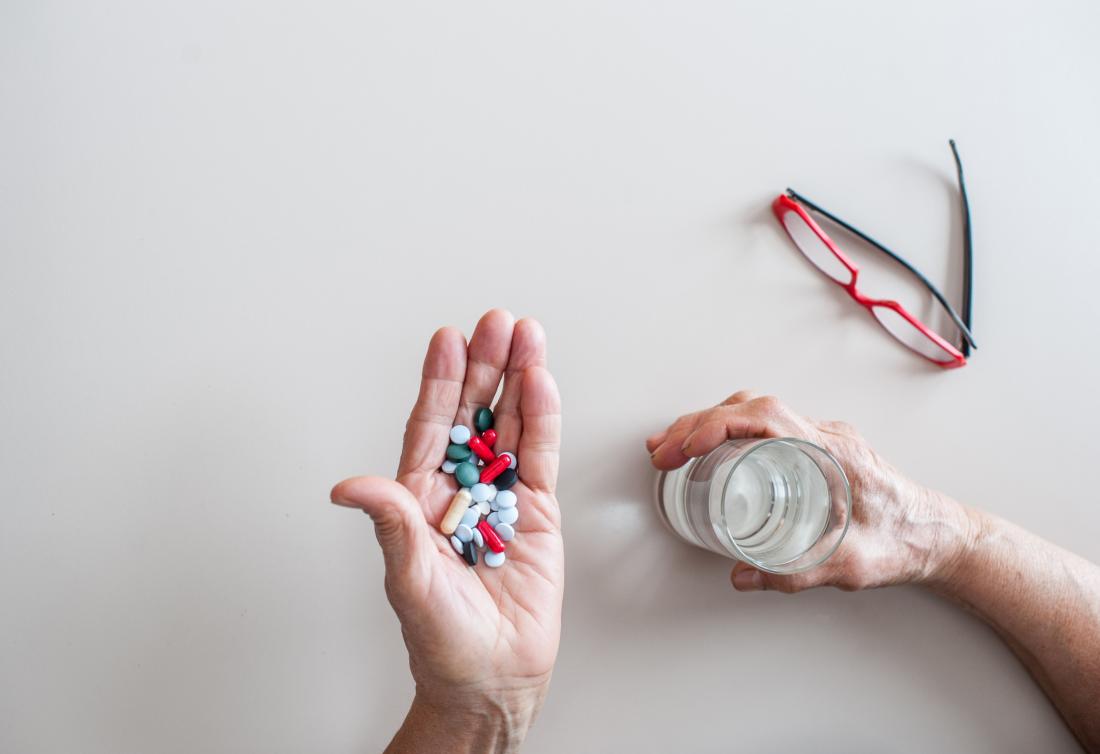 glasses and pills