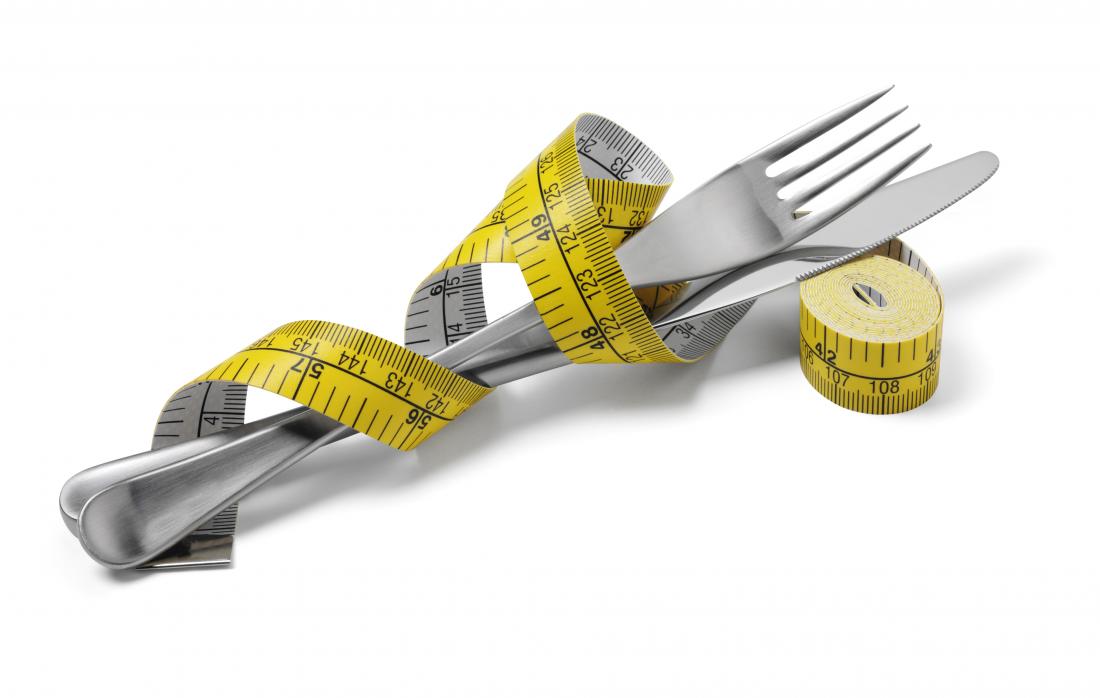 knife and fork wrapped in tape measure