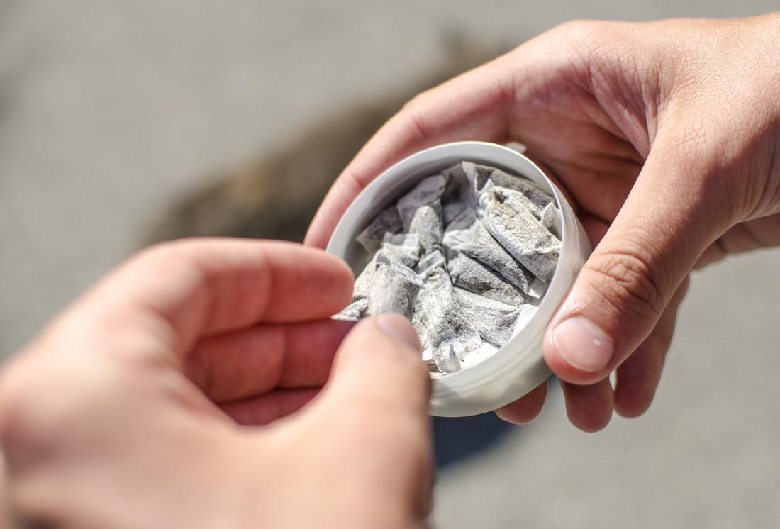 Chewing tobacco known as snus or swedish tobacco in pot