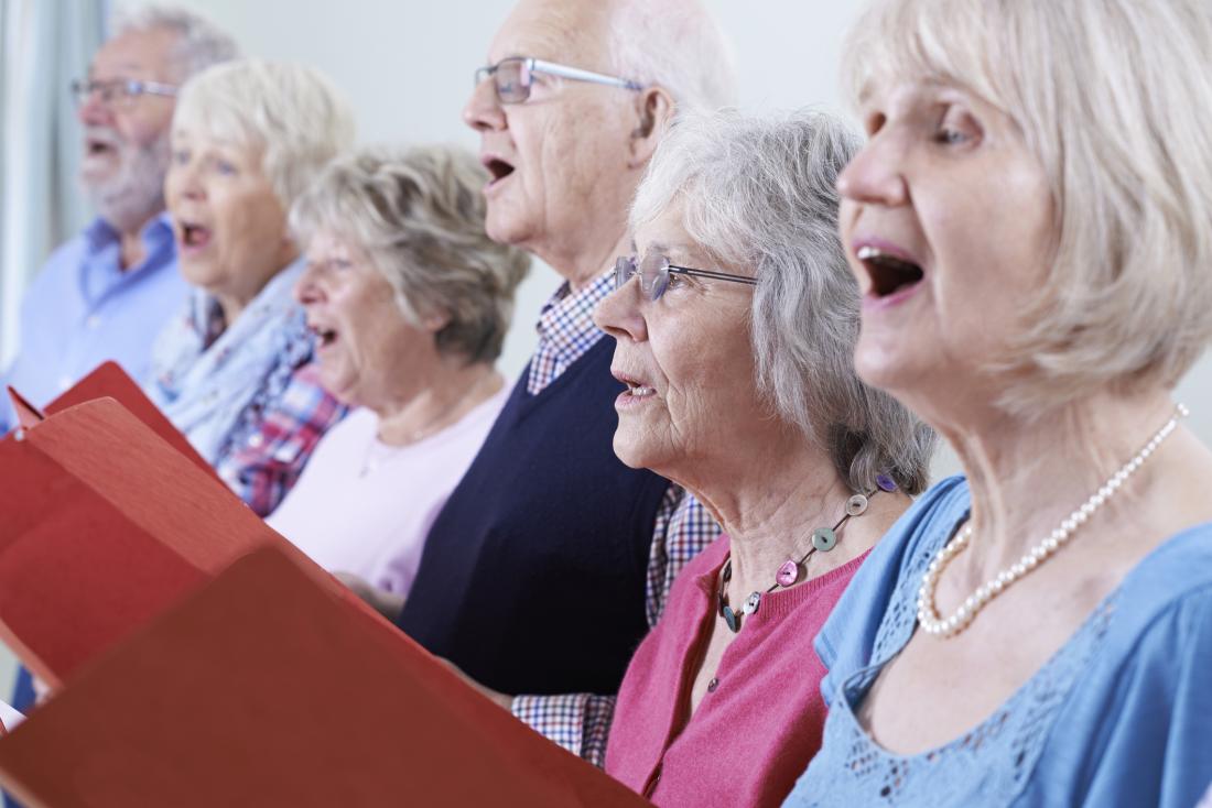 Older adults singing