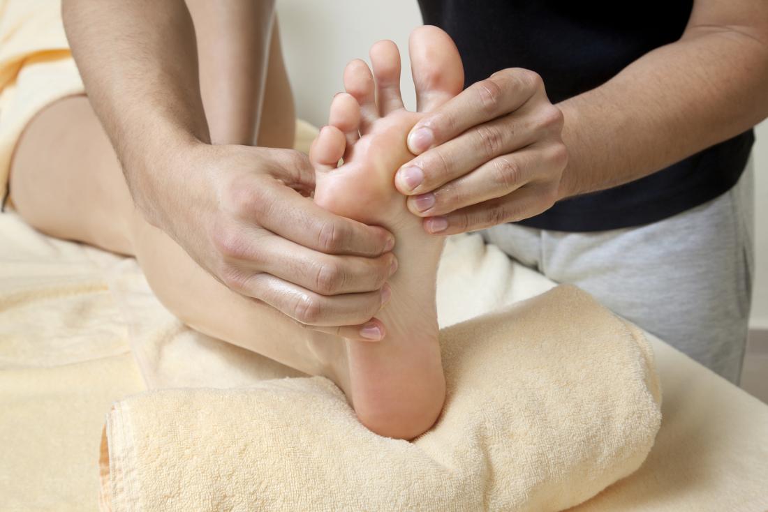person having reflexology