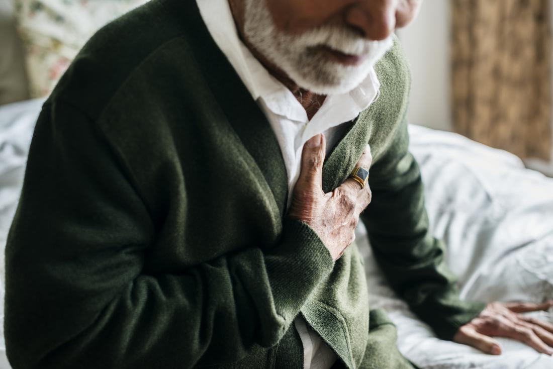 senior man with chest pain