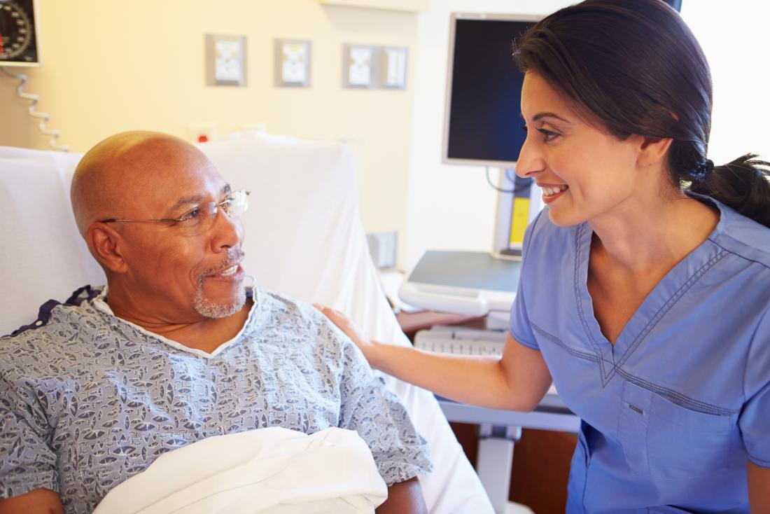 female nurse with male patient