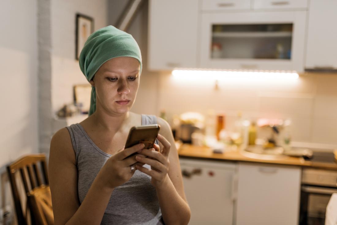 woman checking her phone