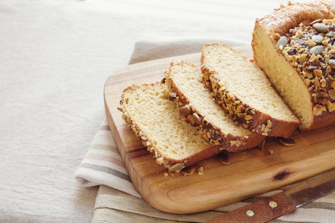 Sliced bread on a chopping board